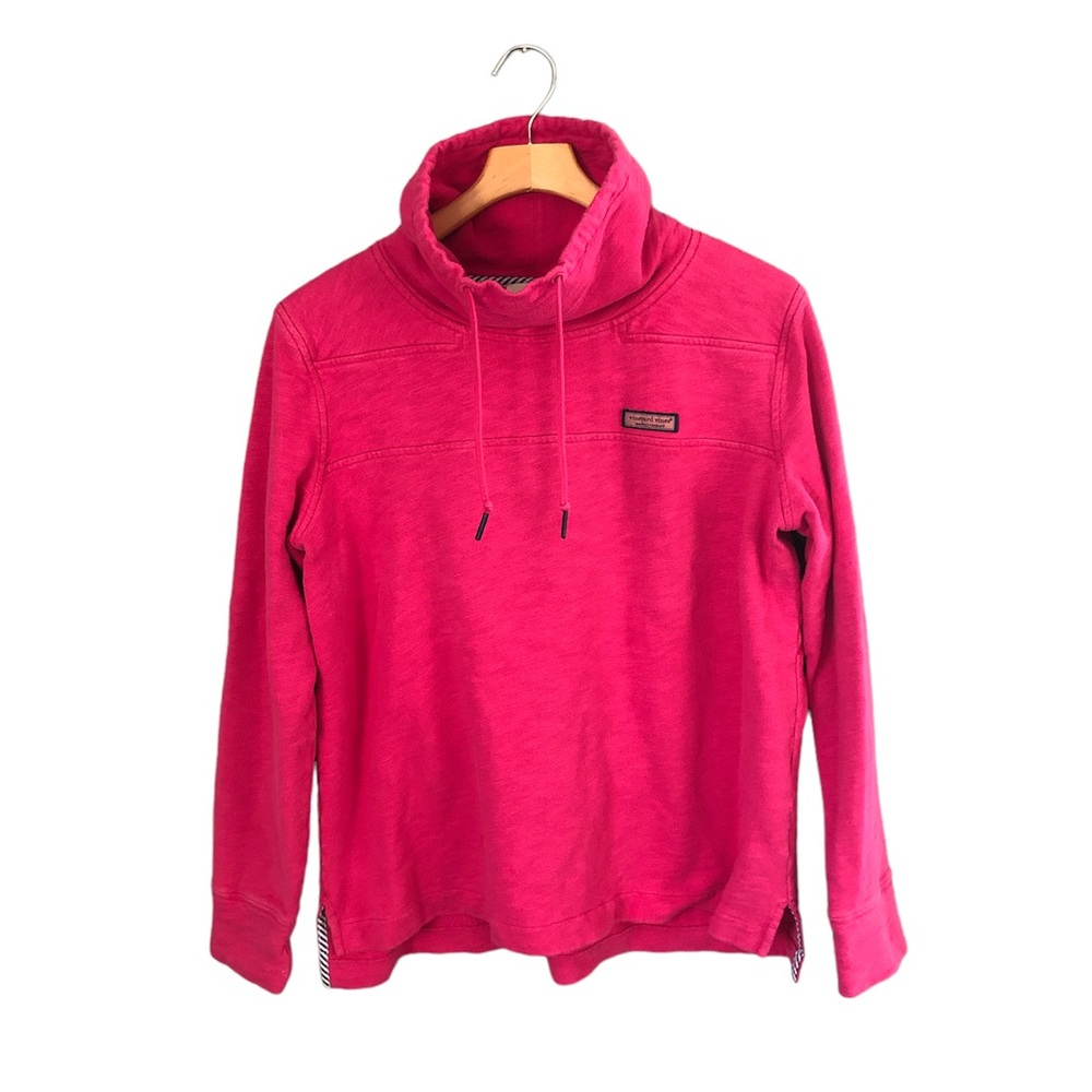 Vineyard Vines Pink Long Sleeve Funnel Neck Pullover Large